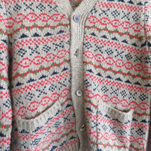 ALEX MILL Wool Fair Isle Cardigan Camel Multi - Women's Size M - Picture 8 of 16